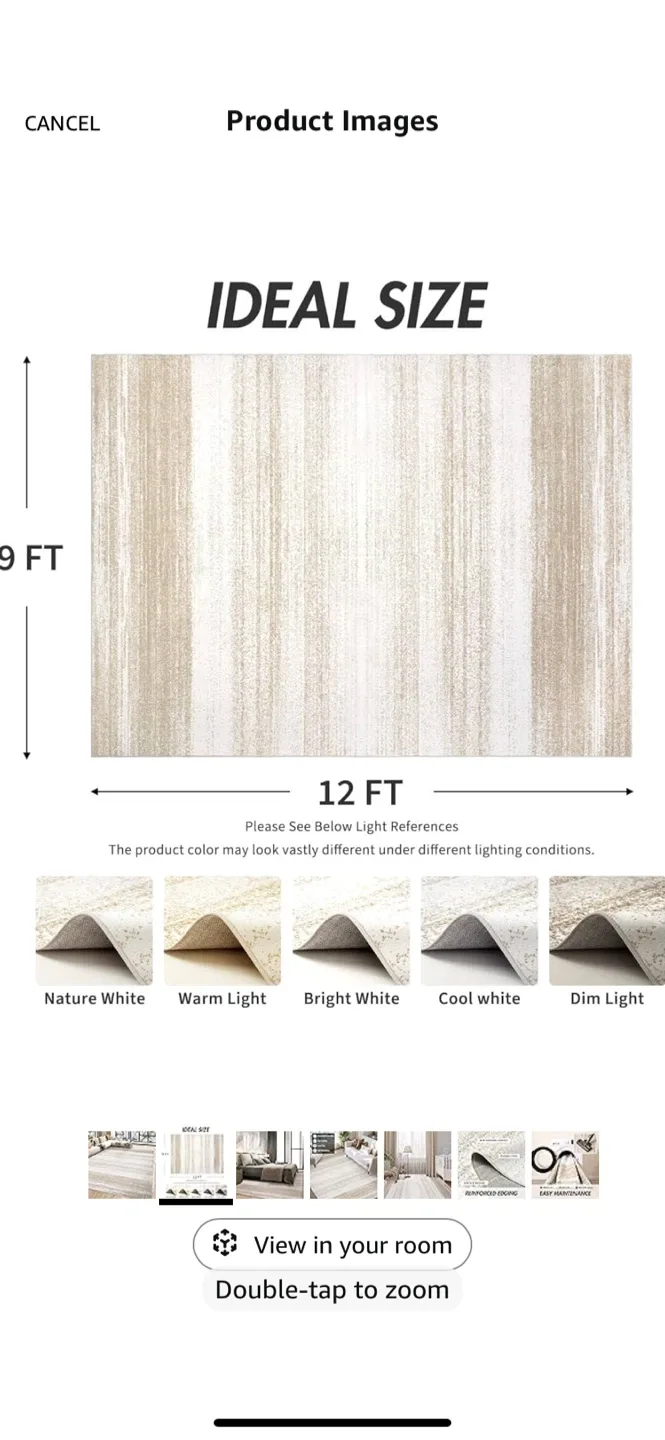 Modern Area Rug 9x12 - Neutral Beige image indicator(4)