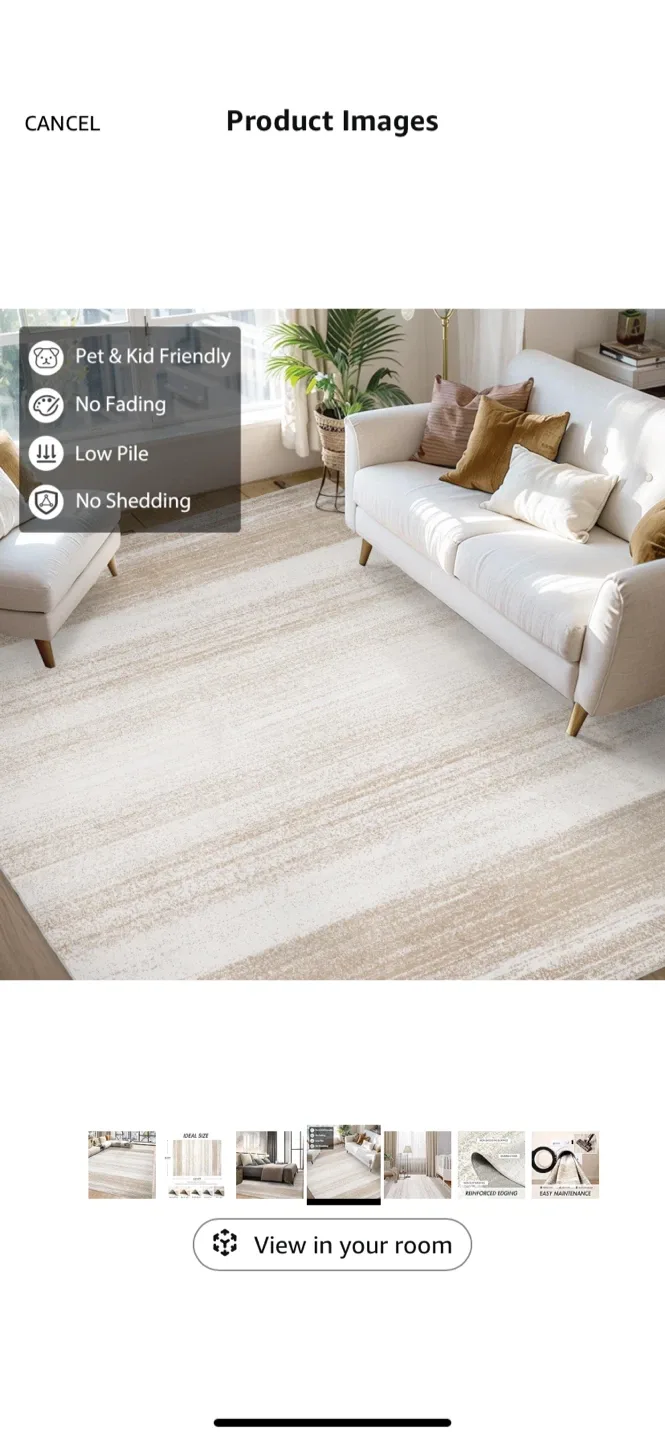 Modern Area Rug 9x12 - Neutral Beige image indicator(8)