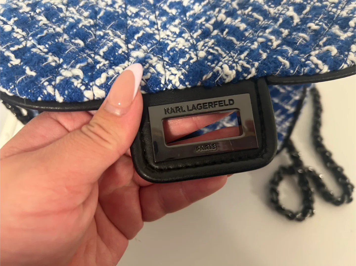 Karl Lagerfeld Agyness Tweed Shoulder Bag - Brand New image indicator(3)