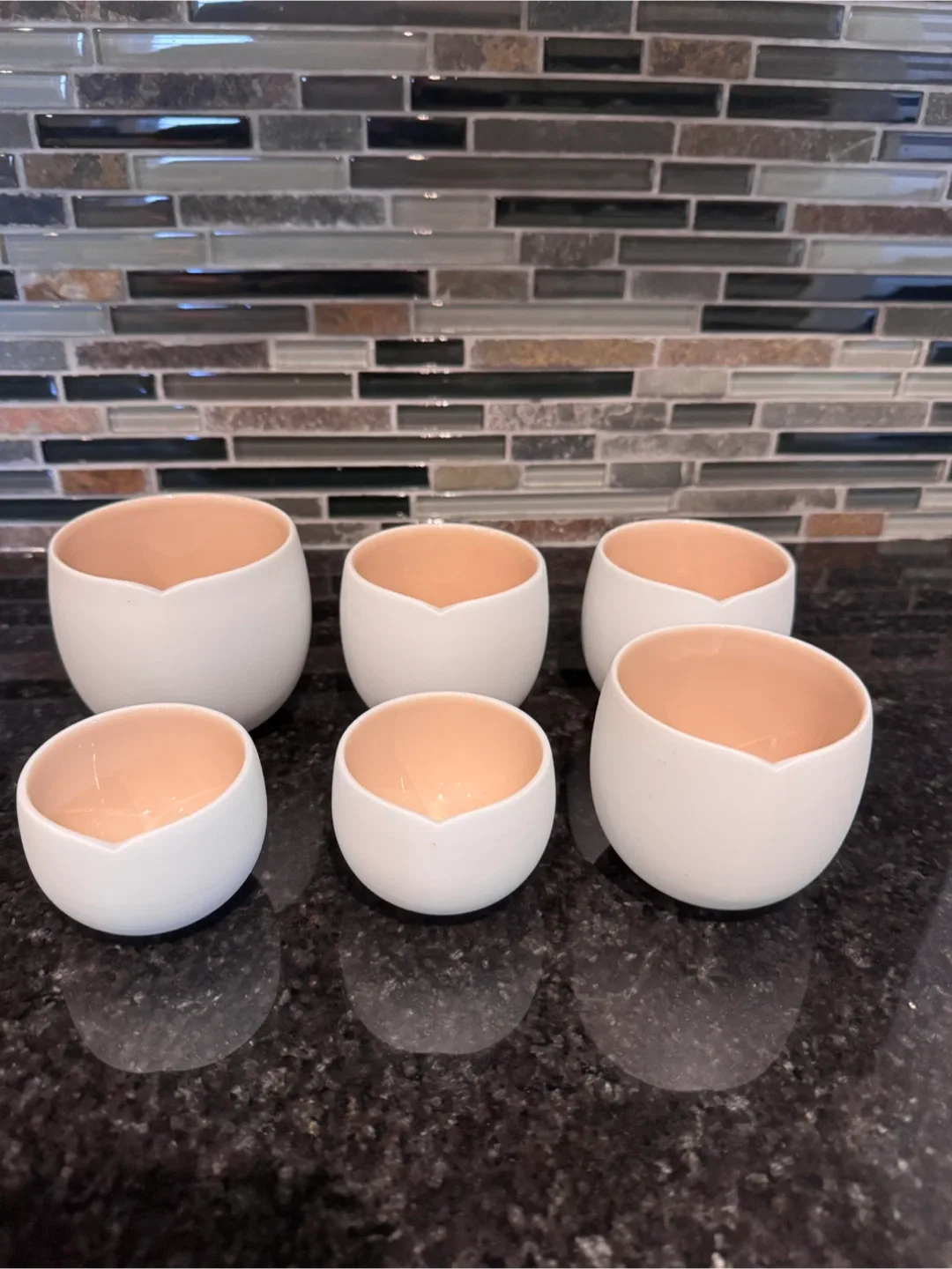 Set of 6 White & Beige Ceramic espresso cups image indicator(8)
