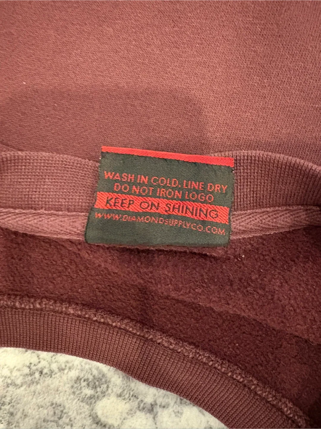 Diamond Supply Co. Burgundy Crewneck image indicator(4)