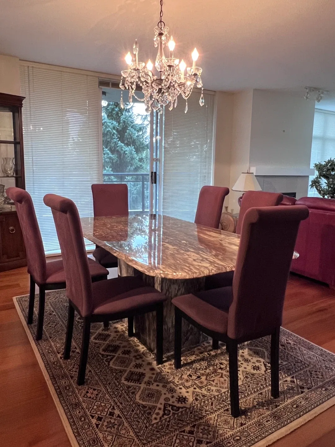 Marble Dining Table with 6 Chairs thumbnail
