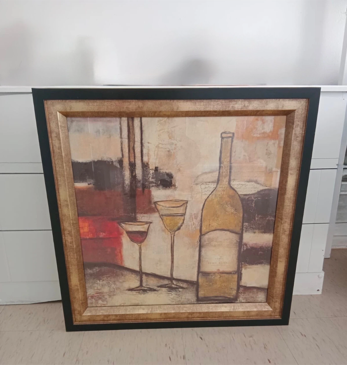 Framed Wine Bottle & Glasses Print