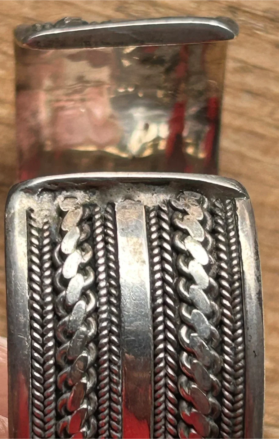 Sterling silver cuff bracelet 1 inch wide jewellery 51 grams image indicator(5)