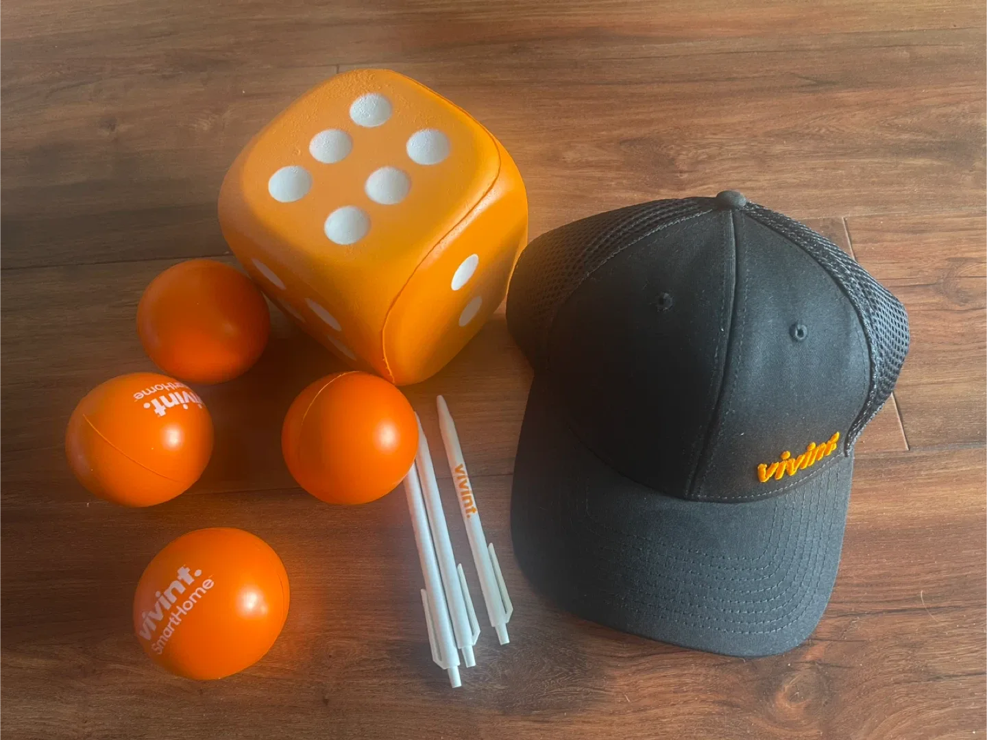 Vivint Branded Items: Hat, Stress Balls, Pen, Dice thumbnail