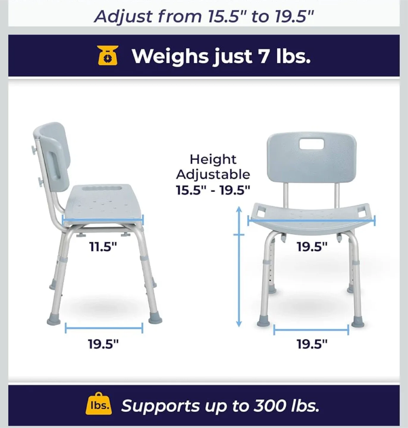 Drive DeVilbiss Shower Chair with Back image indicator(3)