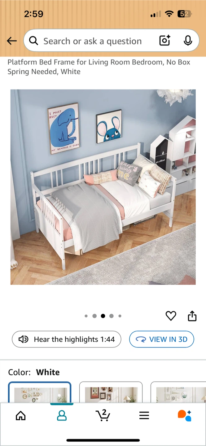 White Platform Bed Frame - photo 3