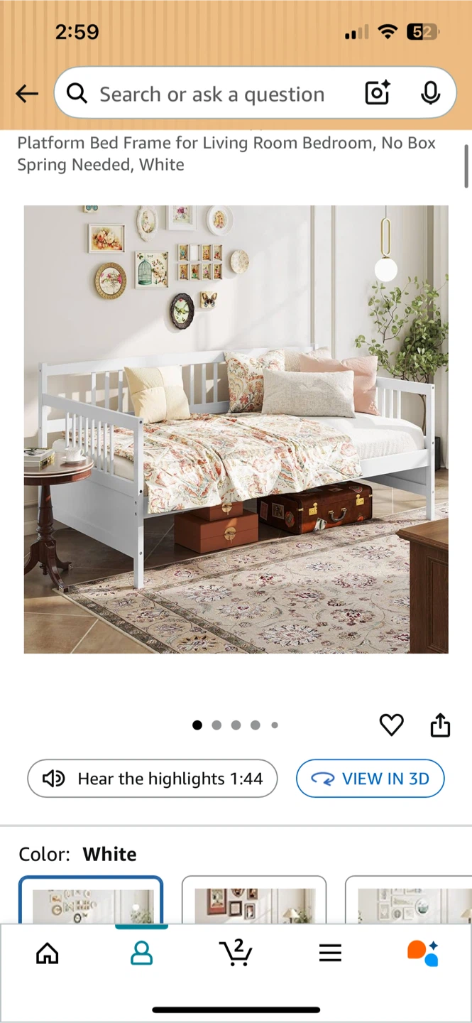 White Platform Bed Frame