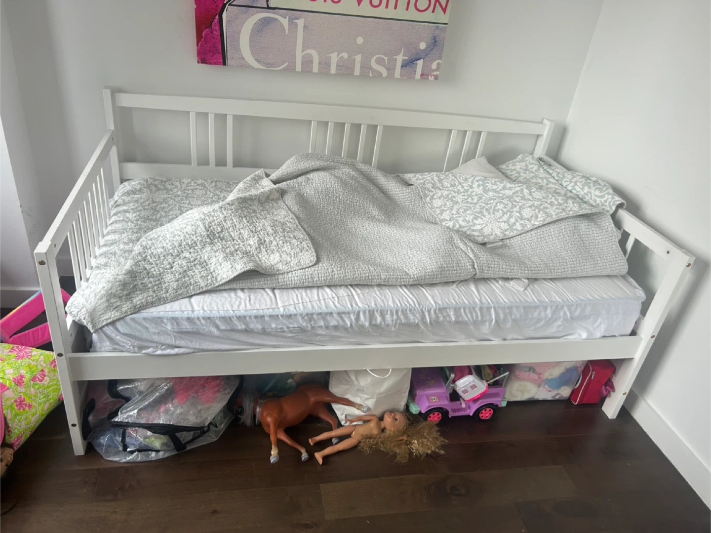 White Platform Bed Frame - photo 4