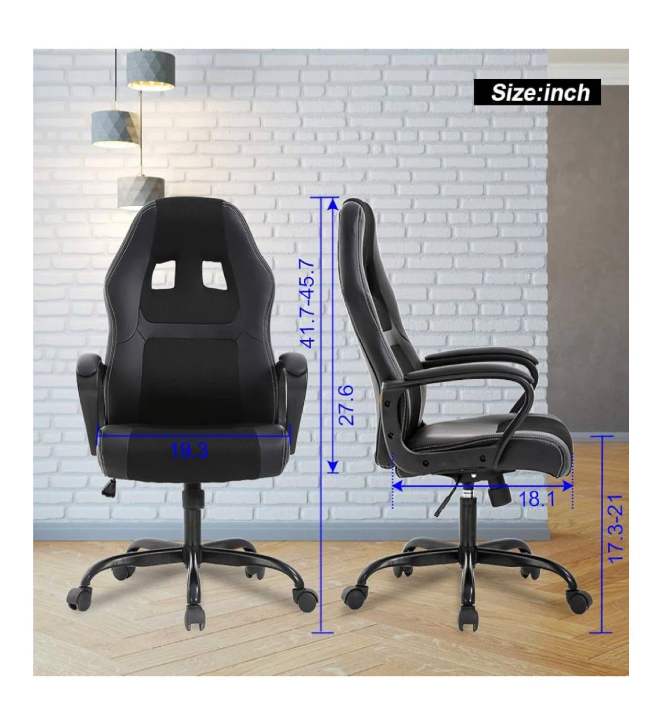 Black Office Chair - Adjustable Height, Reclines - photo 3