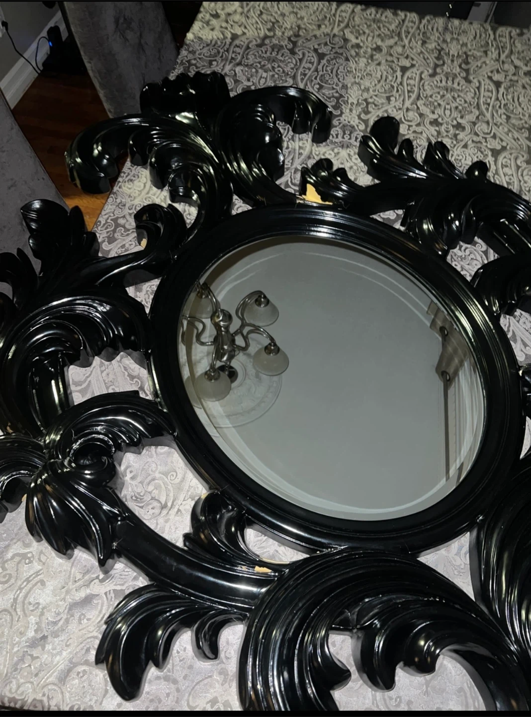 Ornate Black Framed Mirror