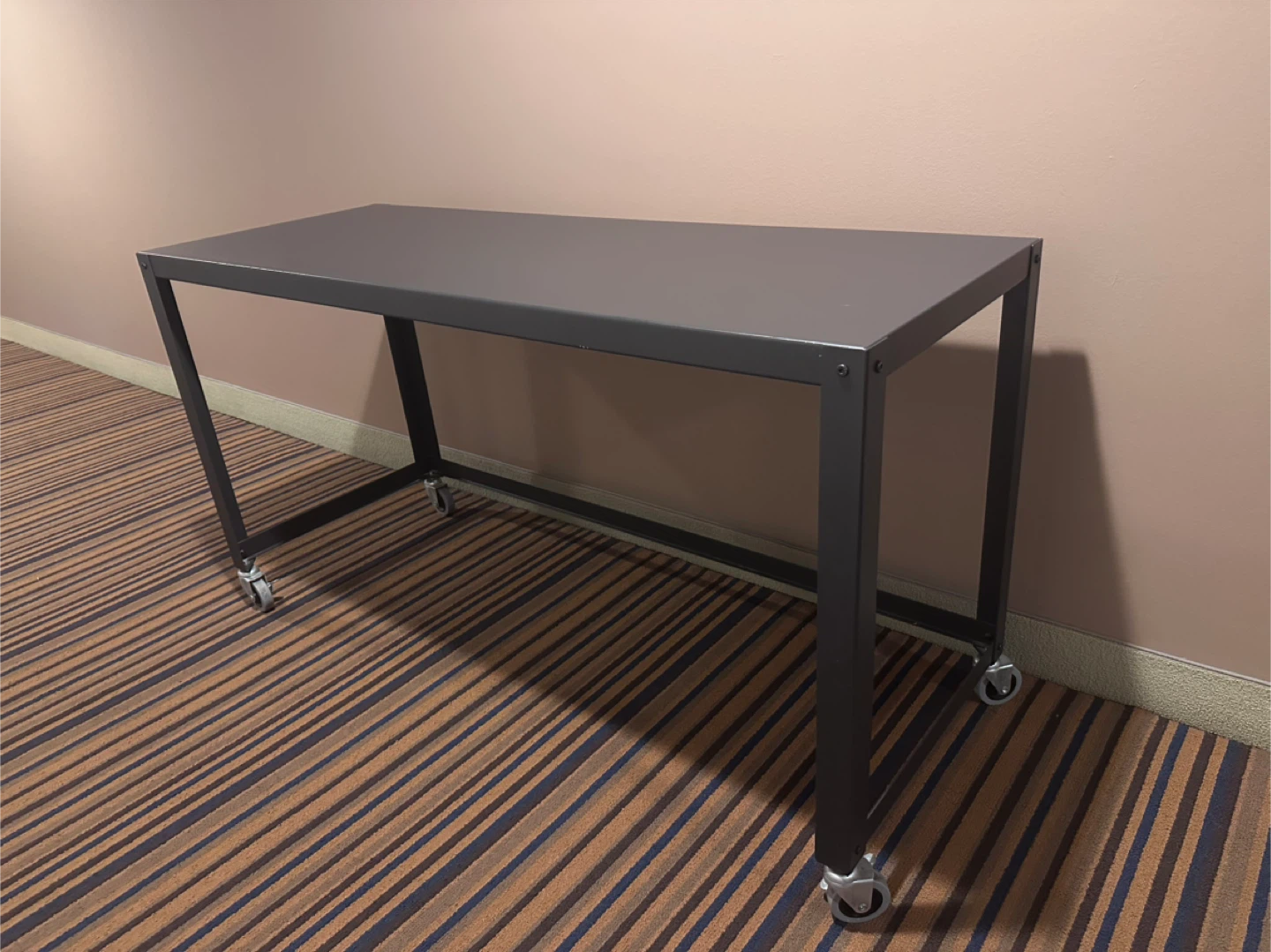 CB2 go-cart Metal Desk with Wheels