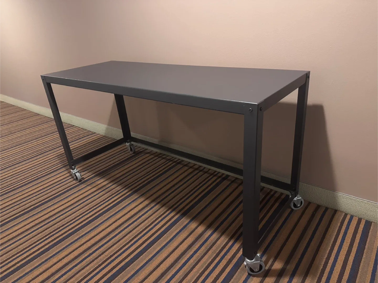 CB2 go-cart Metal Desk with Wheels