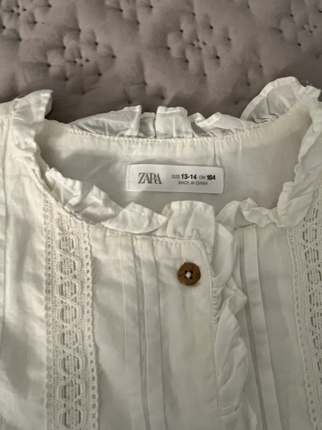 Zara White Dress Size 13-14 image indicator(2)