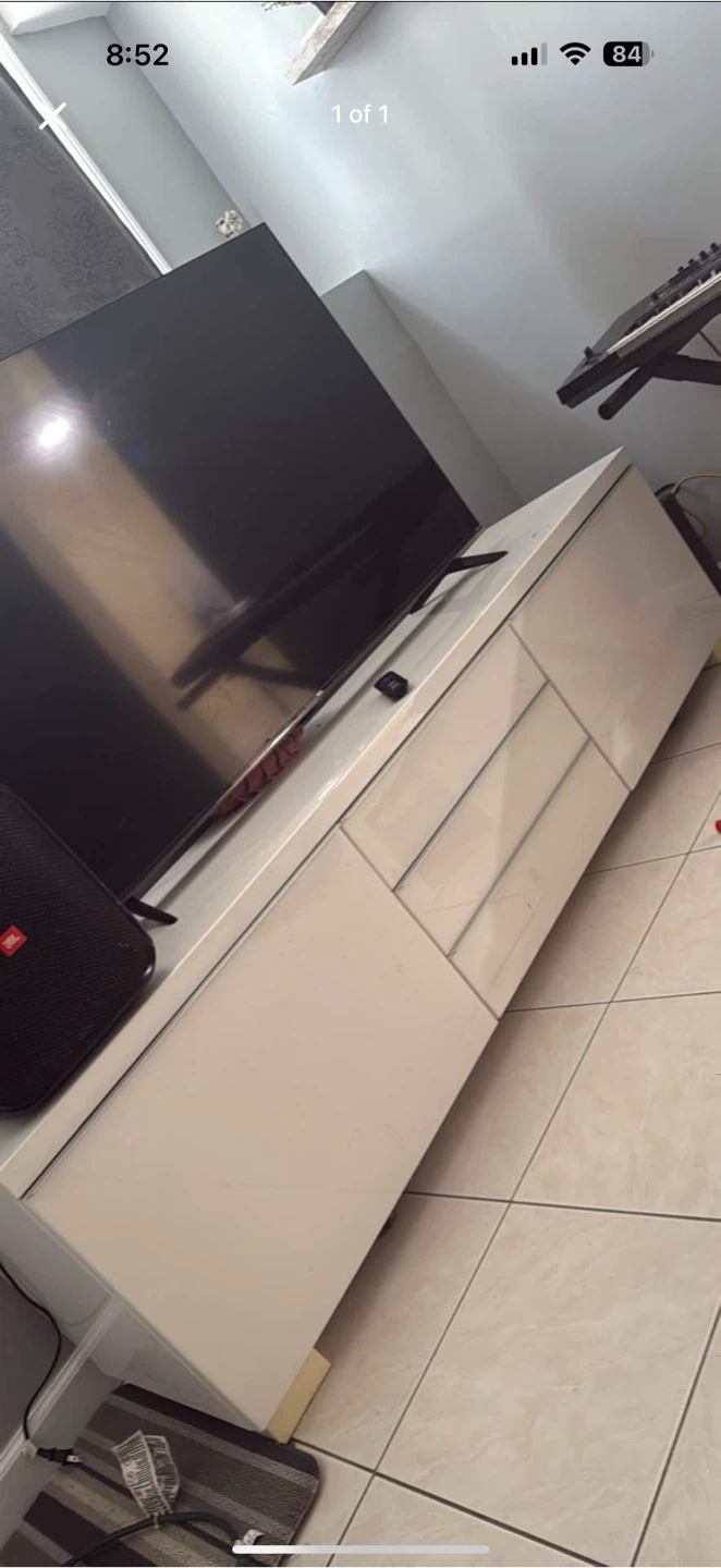 White TV Stand with Drawers