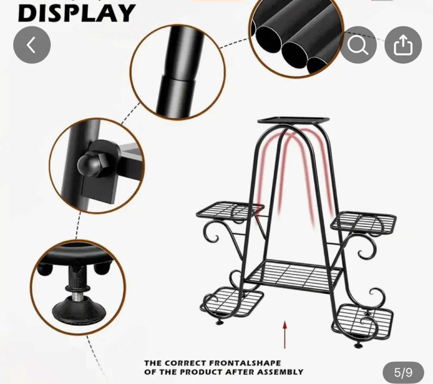 Metal Plant Stand - Black - photo 3