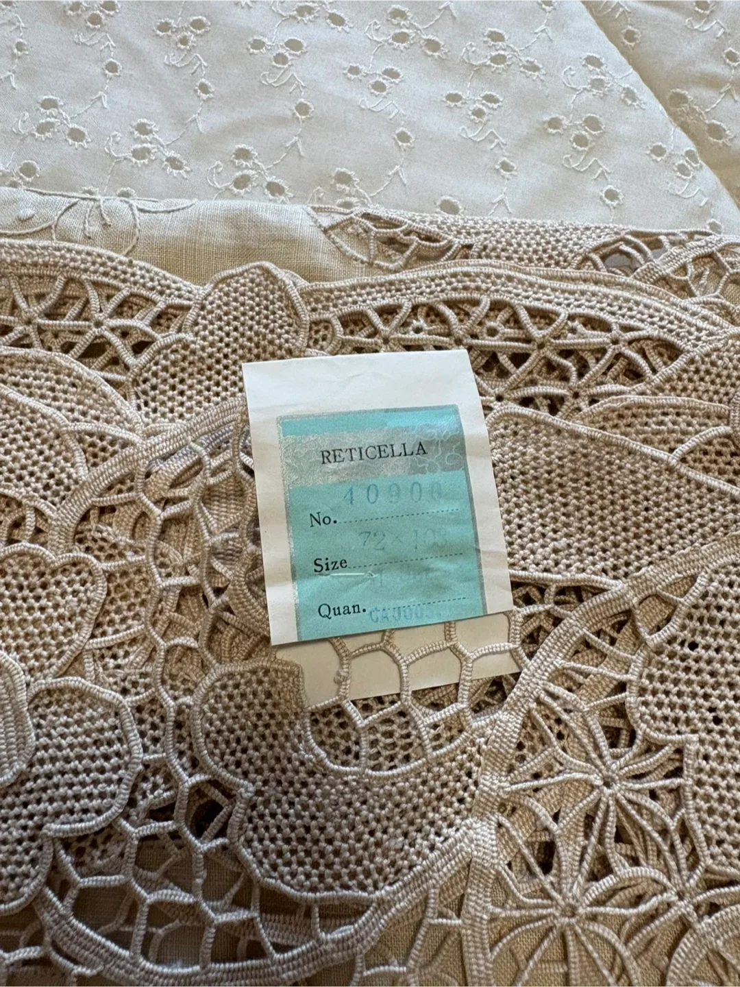 Reticella Table Linen set  - 72 x 108 inch image indicator(5)