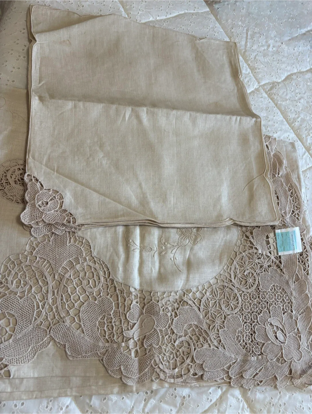 Reticella Table Linen set  - 72 x 108 inch image indicator(6)