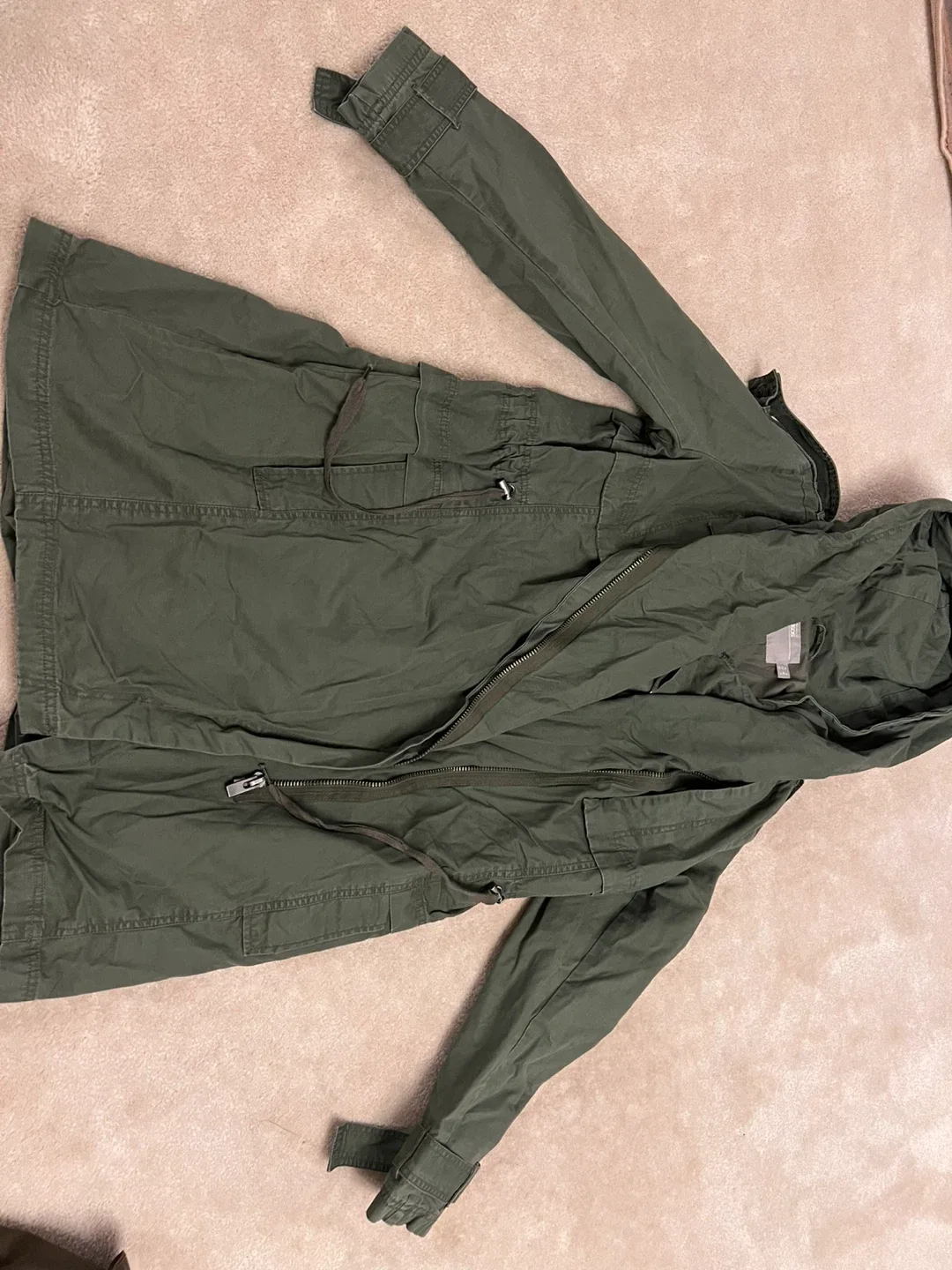 ASOS Olive Green Hooded Jacket - Size US 4 image indicator(2)