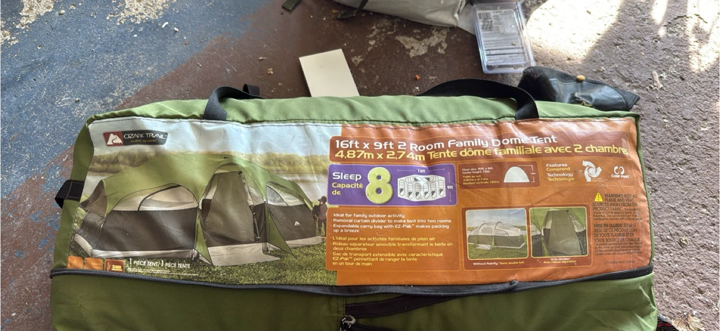 Ozark Trail 8-Person Family Dome Tent - 16ft x 9ft