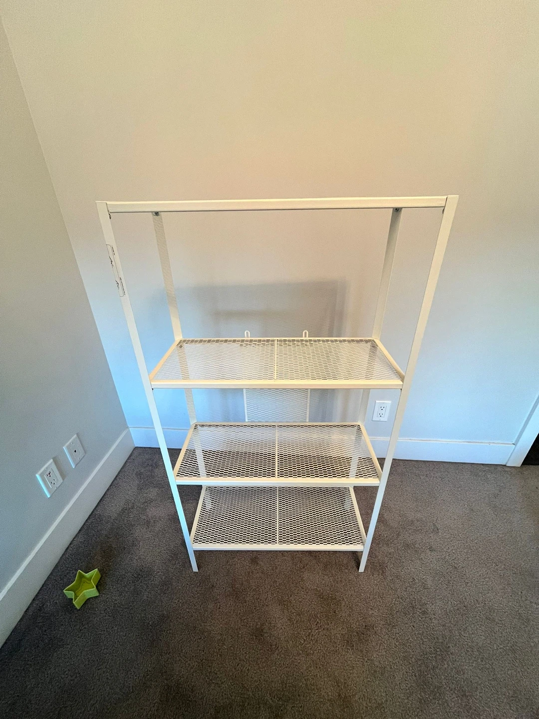White Metal Shelf Unit