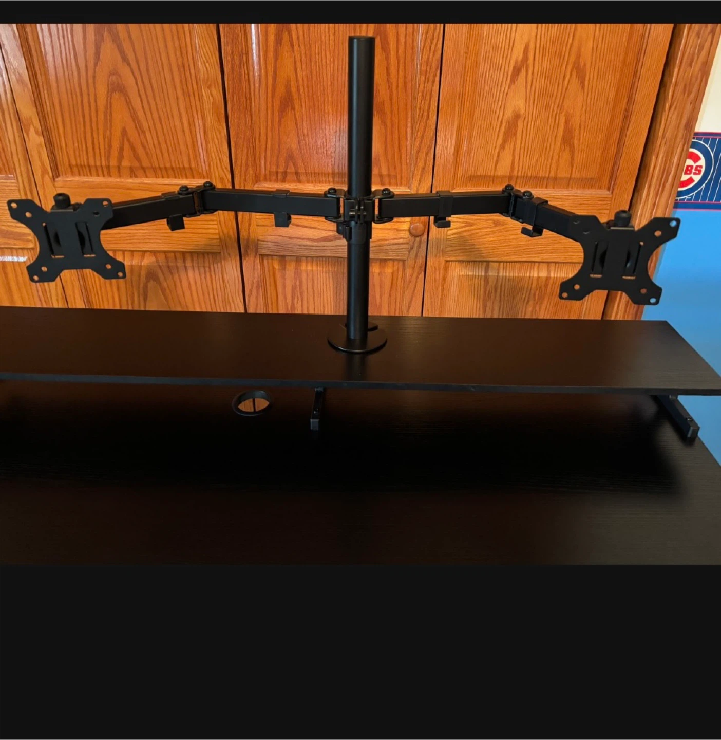 Black Computer Desk with Monitor Shelf - photo 3