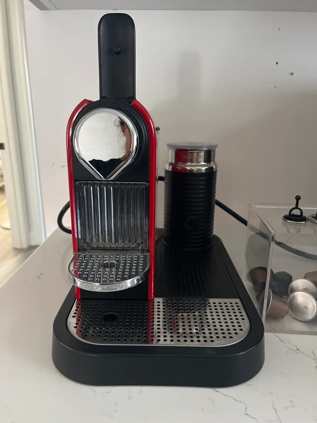 NespressoCityZ Red with Aeroccino Milk Frother thumbnail