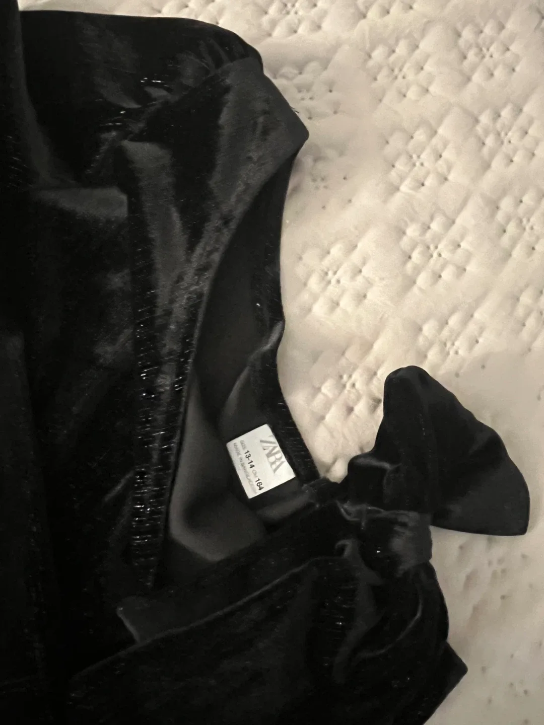 Zara Black Velvet Jumpsuit, Size 13/14 image indicator(3)