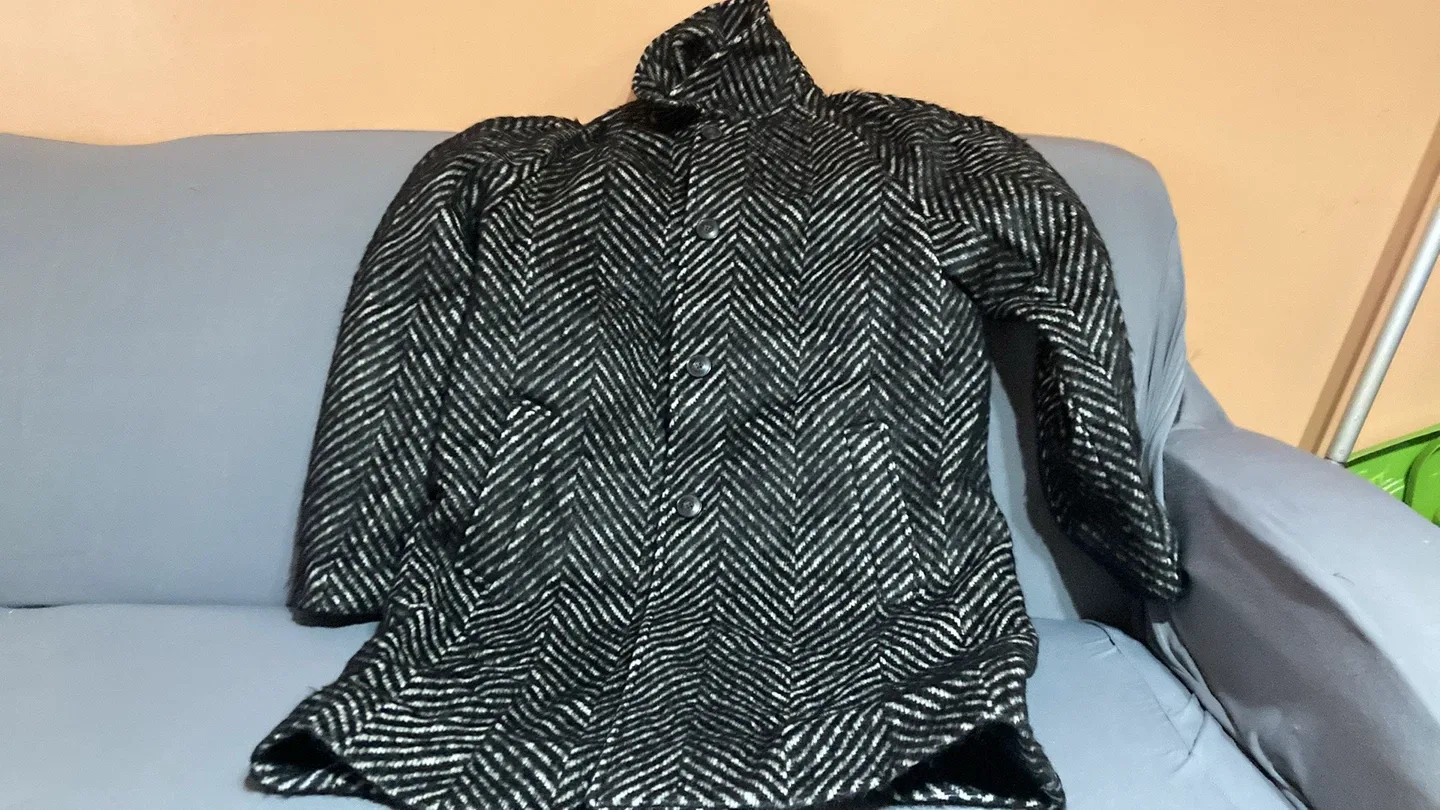 Zara Studio Herringbone Coat - Size M thumbnail
