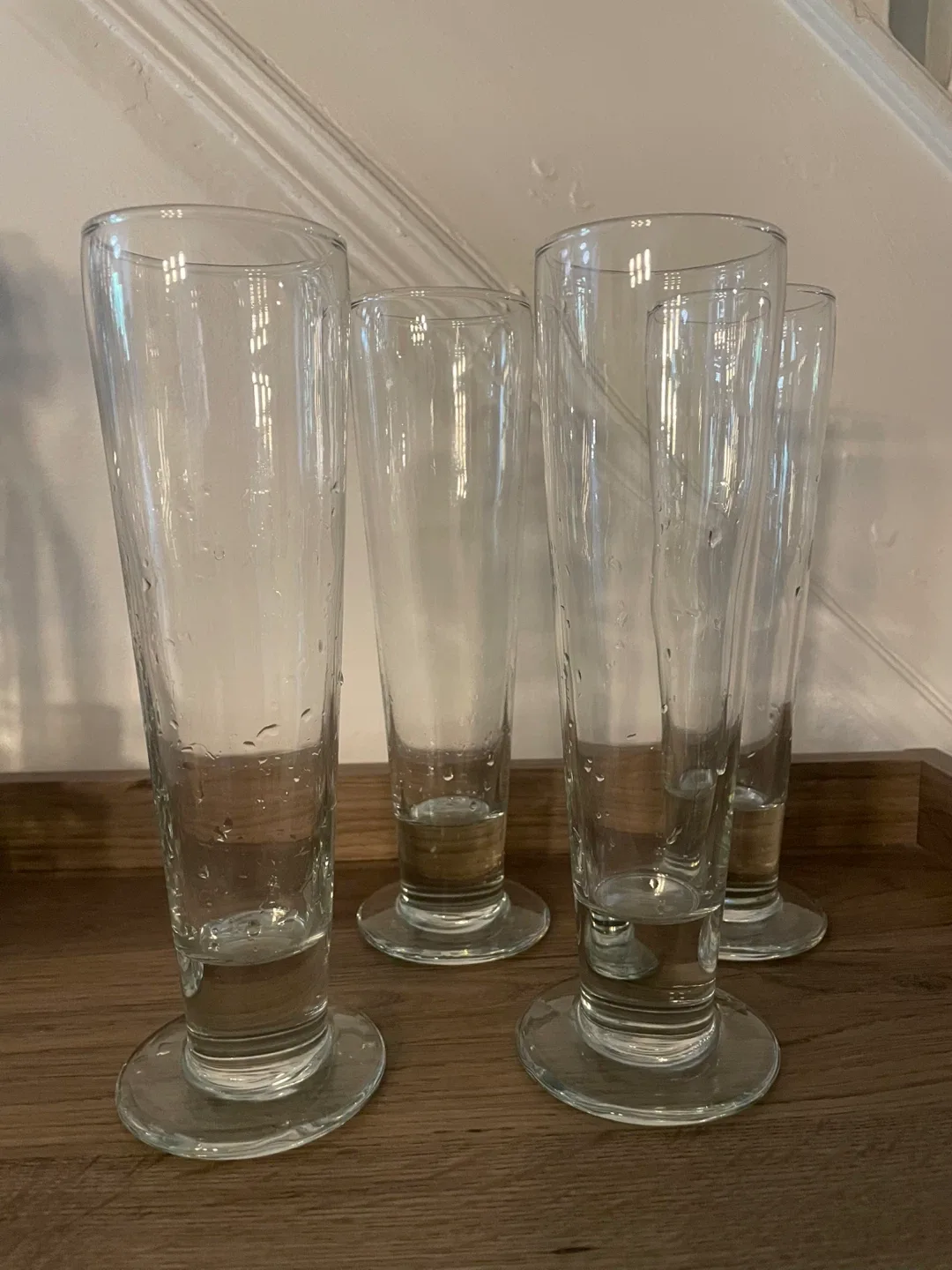 Set of 4 Tall Clear Pilsner Glasses thumbnail