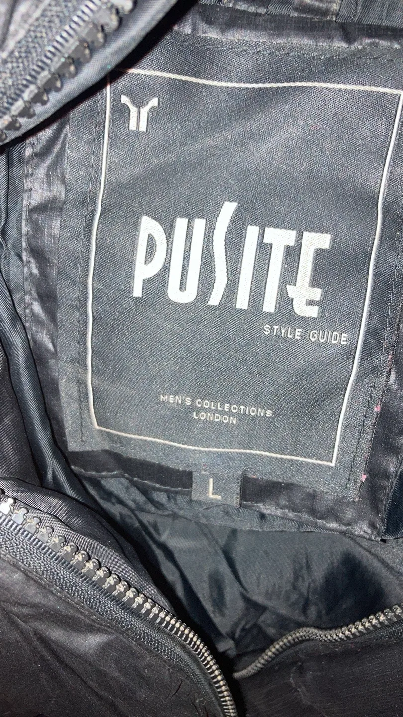 Pusite Black Puffer Jacket - Size L image indicator(2)