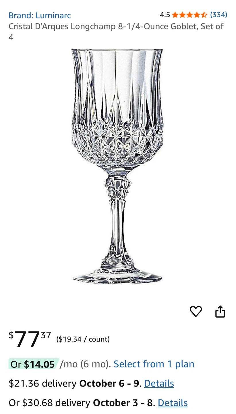 Cristal D'Arques Longchamp Goblets (Set of 4) - photo 2