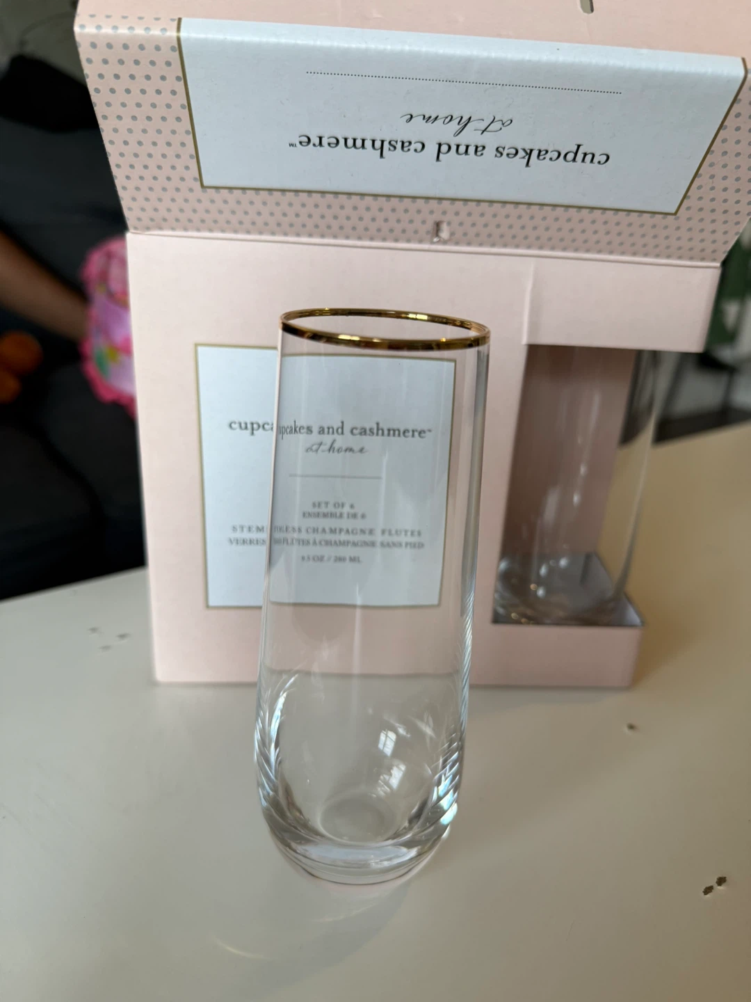 Cupcakes and Cashmere Stemless Champagne Flutes (Set of 6)