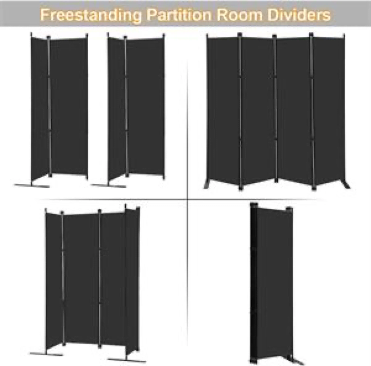MAYOLIAH 4 Panel Room Divider 6Ft Tall Partition - photo 4