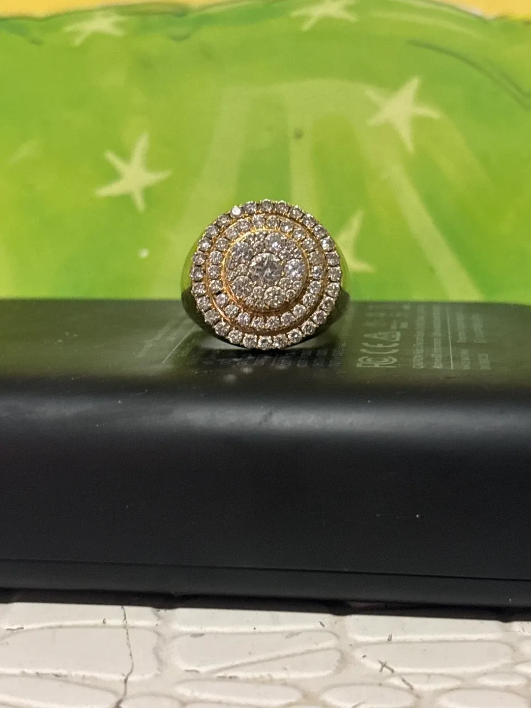Gents Diamond Cluster Ring 14K Gold thumbnail