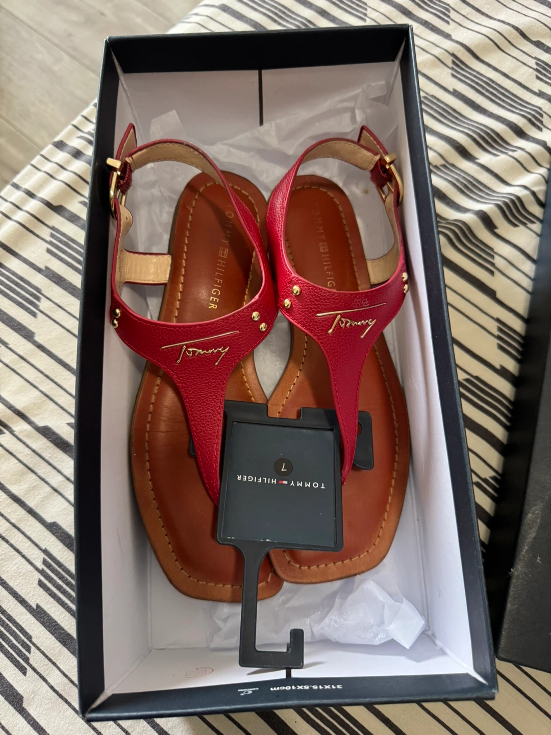 Tommy Hilfiger Red Sandals - Size 7