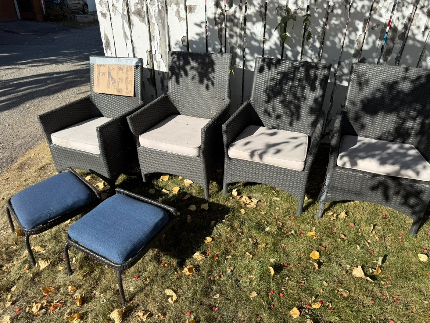 Patio chairs and foot stools