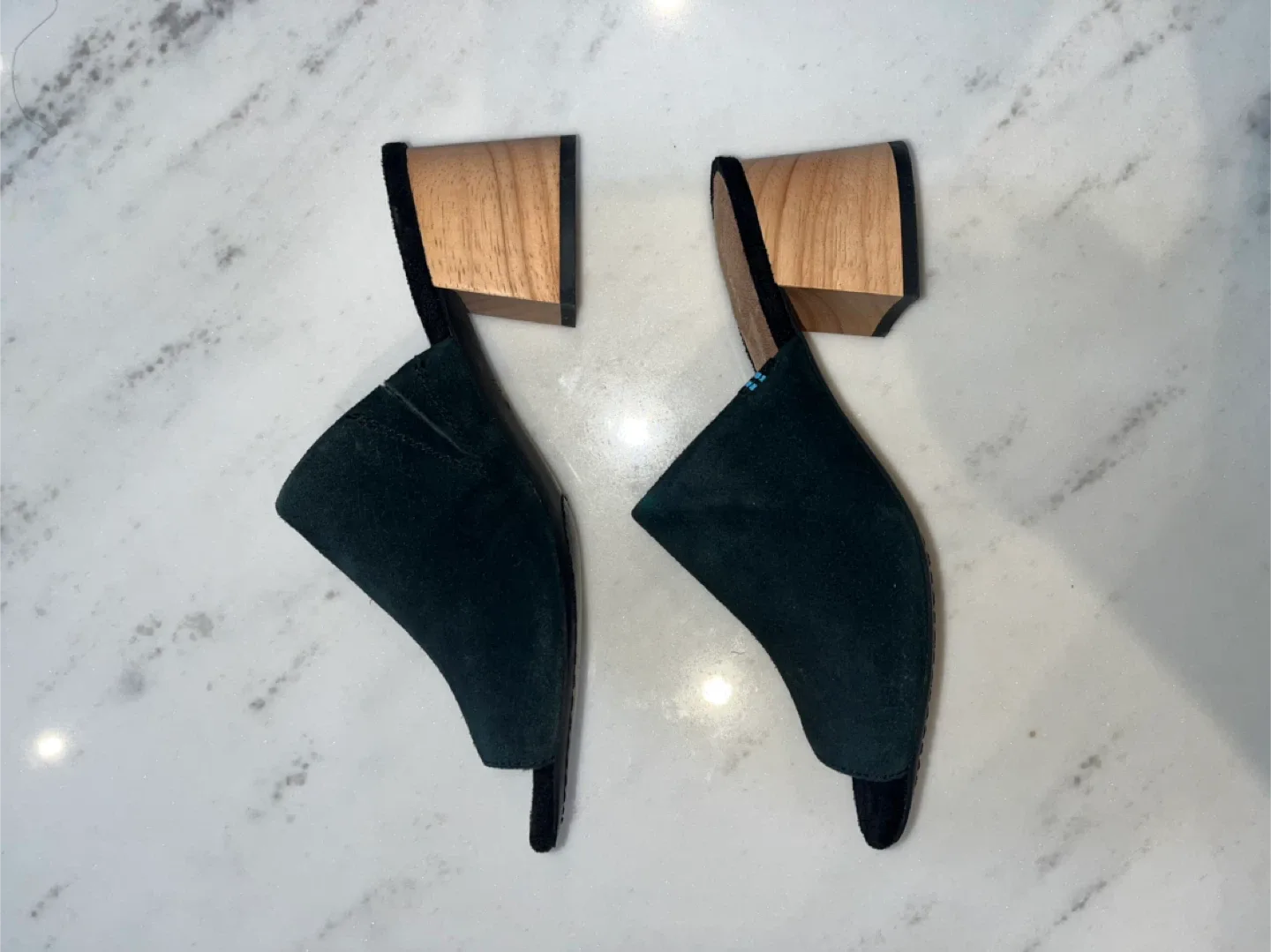 **Never Used!!  TOMS Black Suede Mules - Size 6.5 image indicator(2)