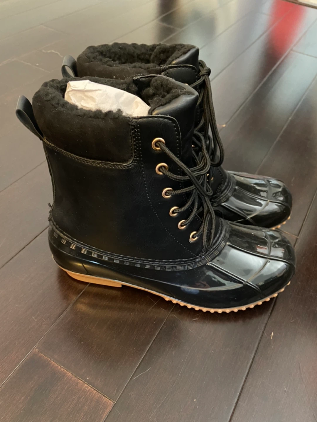 JustFab Black Duck Boots - Women's Size 8 - photo 2