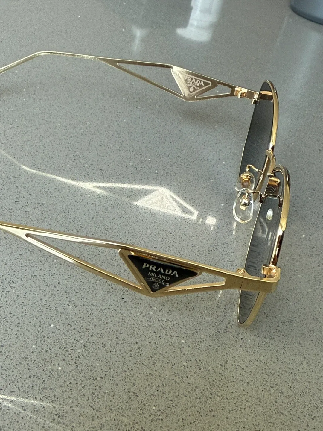 Prada Sunglasses Gold Frame Authentic image indicator(3)