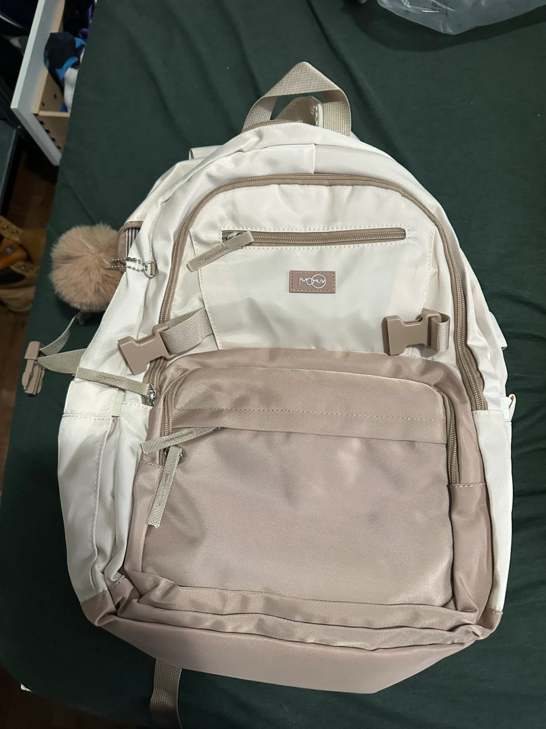MOON Bookbag Laptop Backpack - Khaki Beige