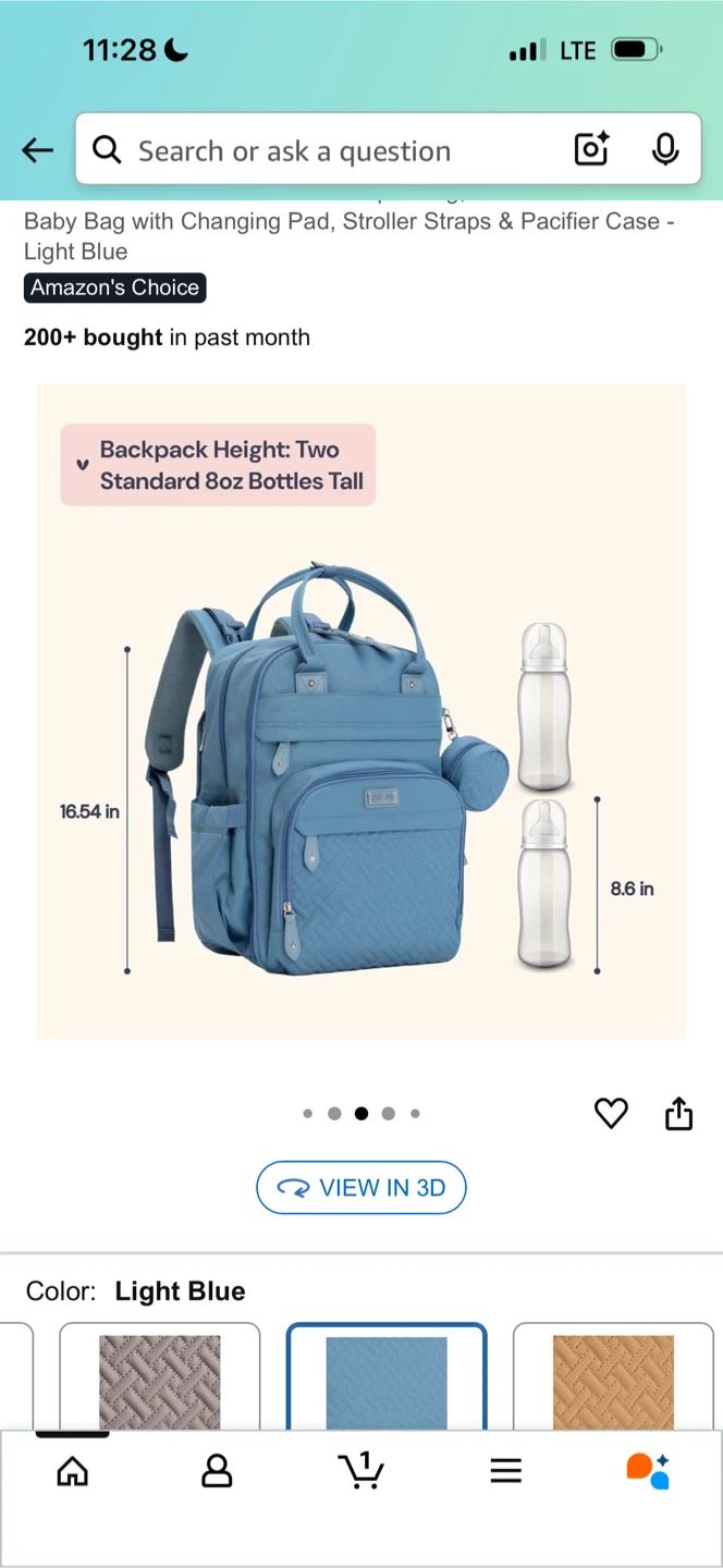 BabbleRoo Light Blue Diaper Bag Backpack - New - photo 4