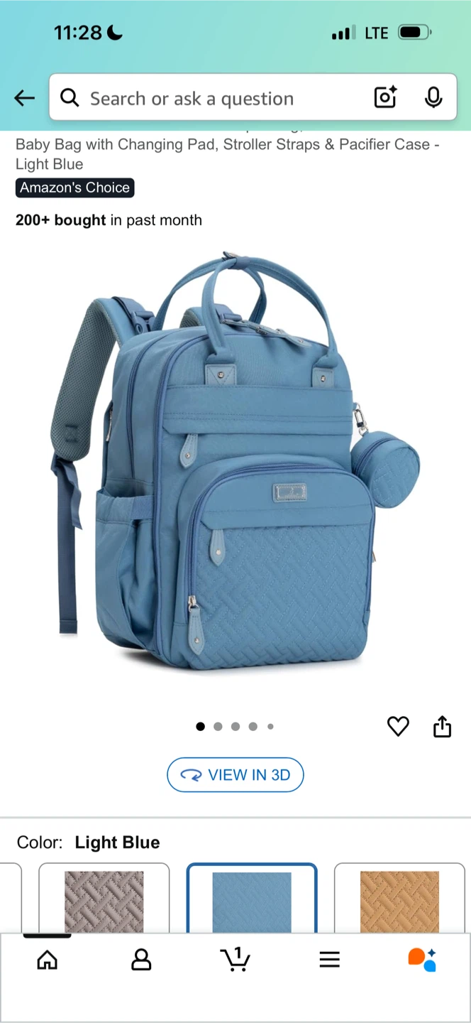BabbleRoo Light Blue Diaper Bag Backpack - New - photo 5