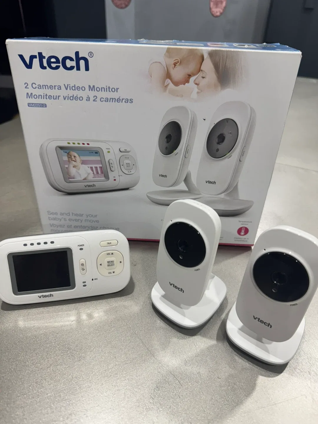 VTech 2 Camera Video Baby Monitor VM2251-2