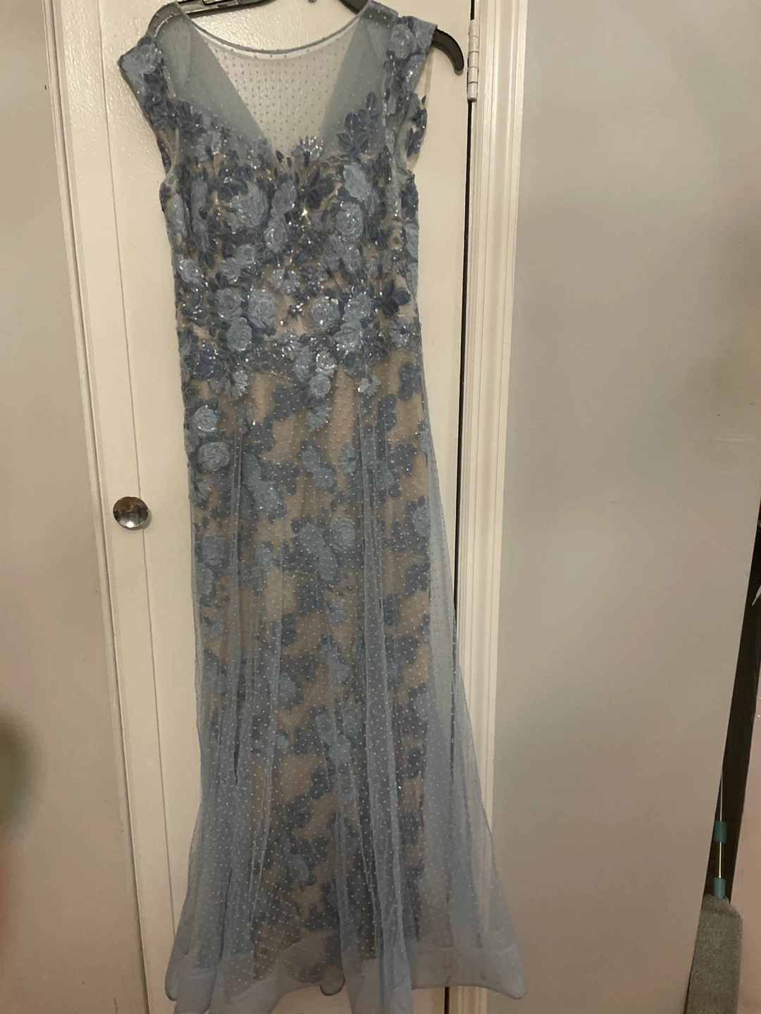 Blue Floral Formal Gown