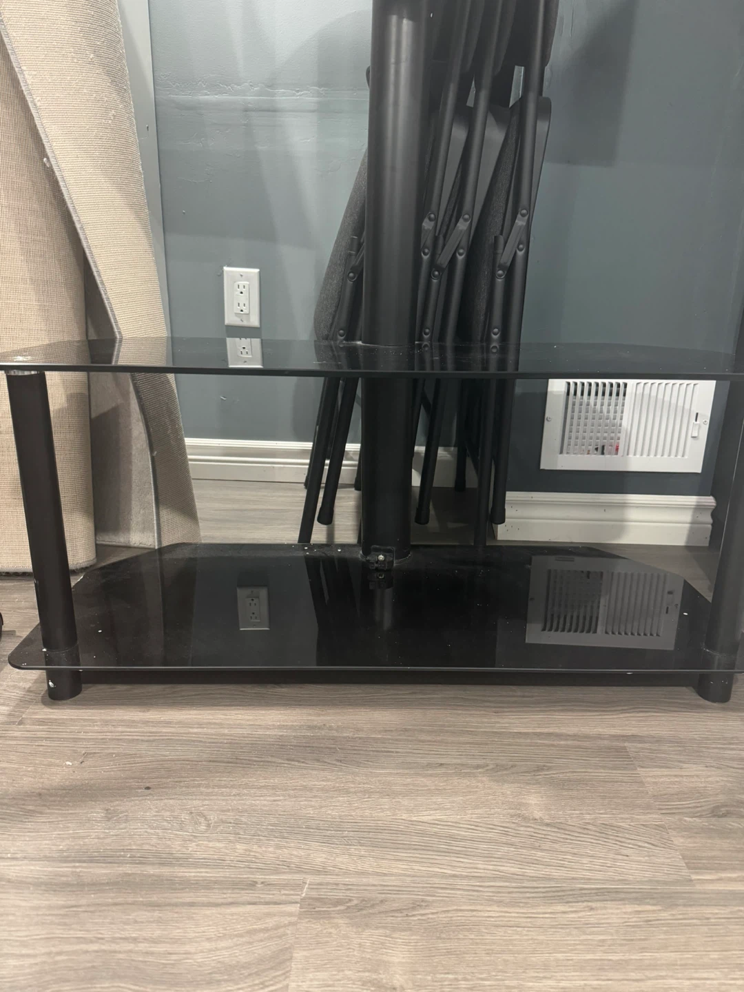 Black Glass TV Stand - photo 2