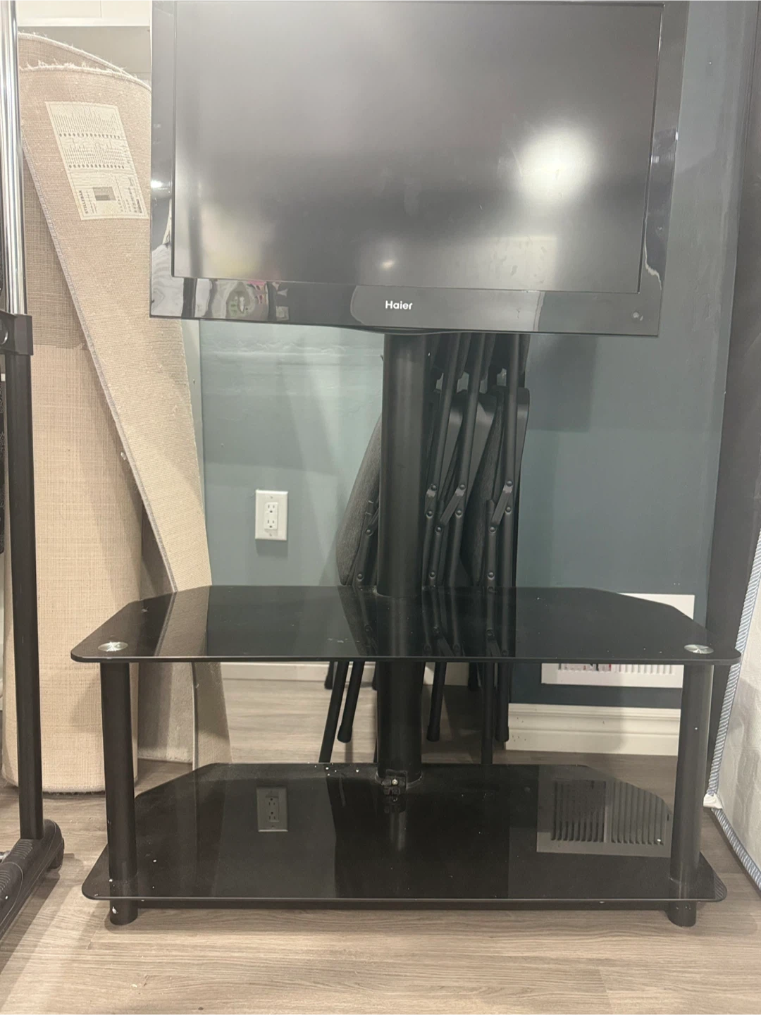 Black Glass TV Stand