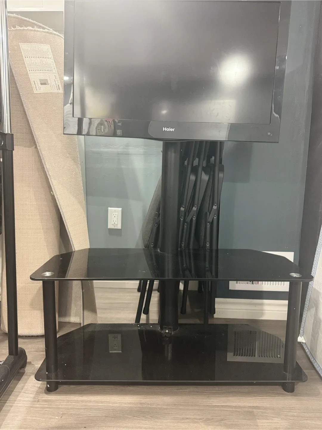 Black Glass TV Stand