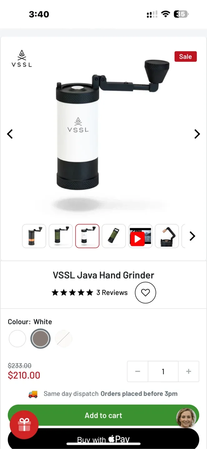 VSSL Java Hand Coffee Grinder - White image indicator(4)