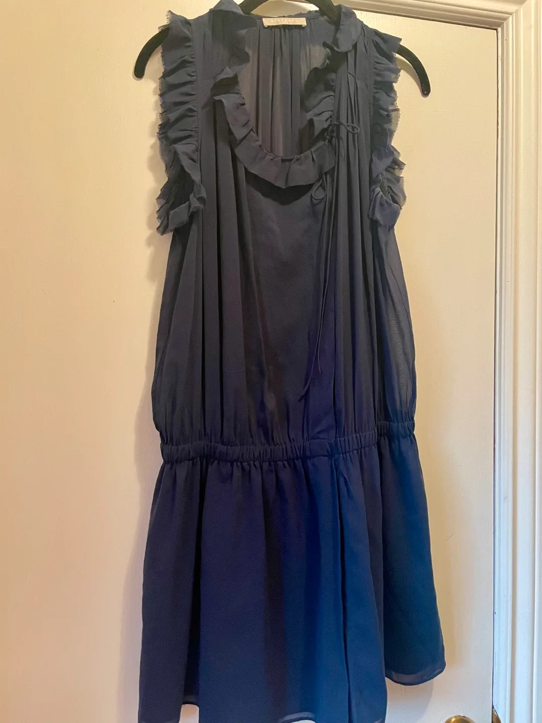 Stefanel Silk Dress - Navy Blue Medium thumbnail